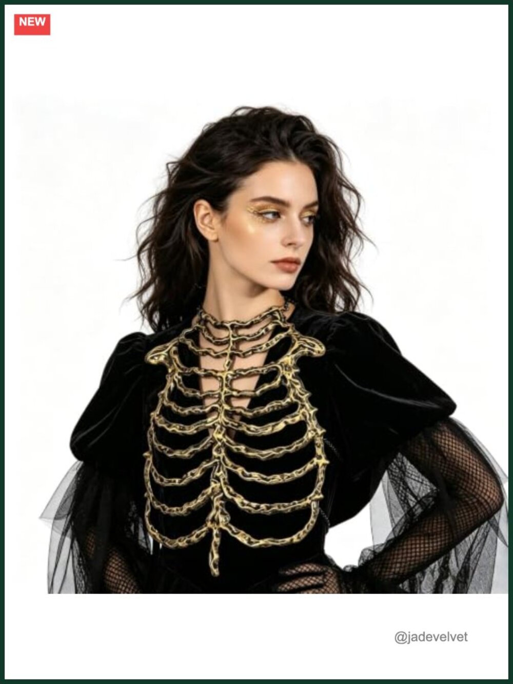 PU Foam Skeleton Rib Cage Corset Harness Gothic Cosplay Costume Top
